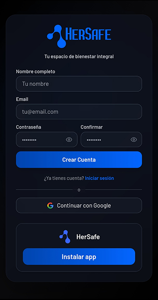 Paso 2: instalación de HerSafe en la pantalla de inicio del móvil